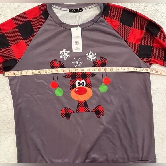 NWT Women’s 3X Lightweight Christmas Reindeer Sweatshirt NEW - Picture 8 of 9